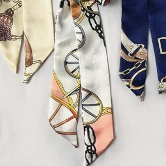 10 Satin Twilly’s- Elegant Headband, Bag Twilly, Scarf- set of 10 - Picture 8 of 16